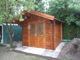 Geräteschuppen in Blockbauweise